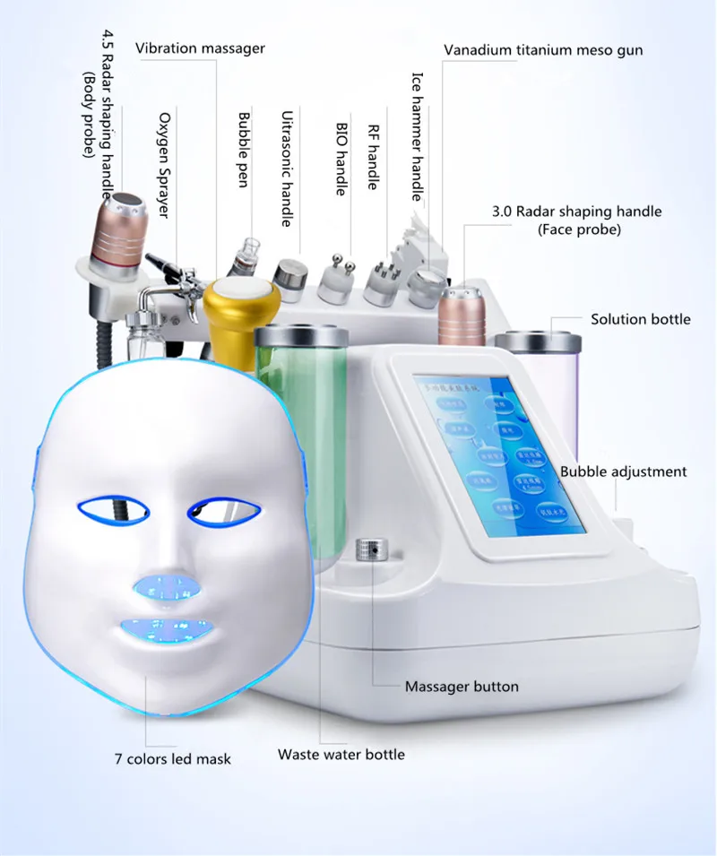 11 в 1 вакуумное очищающее средство для лица массаж пилинг вода кислородная струя кожи лифтинг косметический аппарат для лица