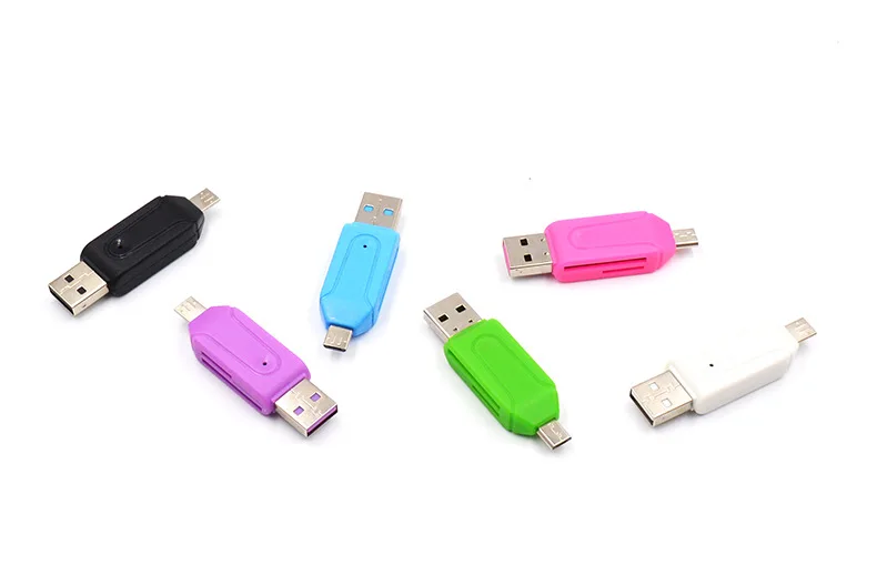 2 в 1 USB OTG кардридер Универсальный Micro USB OTG TF/SD кардридер телефонный удлинитель-переходник Micro USB OTG адаптер