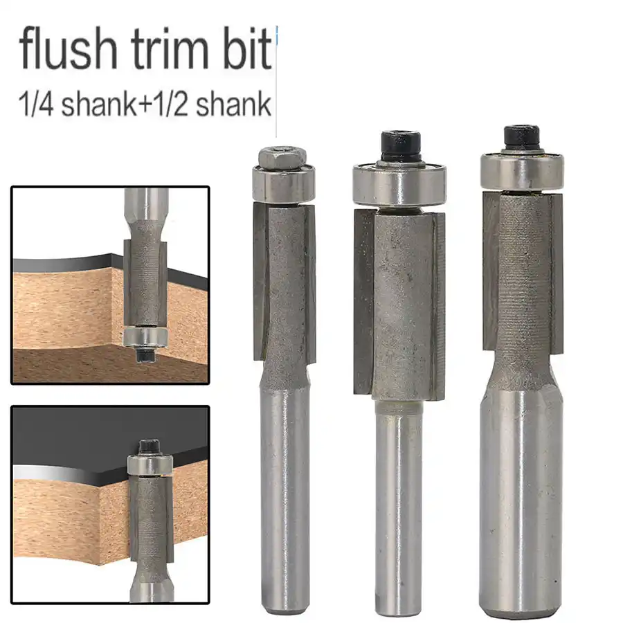 1//4/"-1//2/" Trimming Carbide Router Bits Milling Cutter for Woodworking 1//4/" Shank
