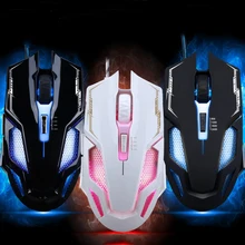 2000 Точек на дюйм USB проводной Мышь 6 пуговиц 7 цветов светодиодный оптическая Мышь эргономичный Мыши для портативных ПК компьютер Gamer Мышь