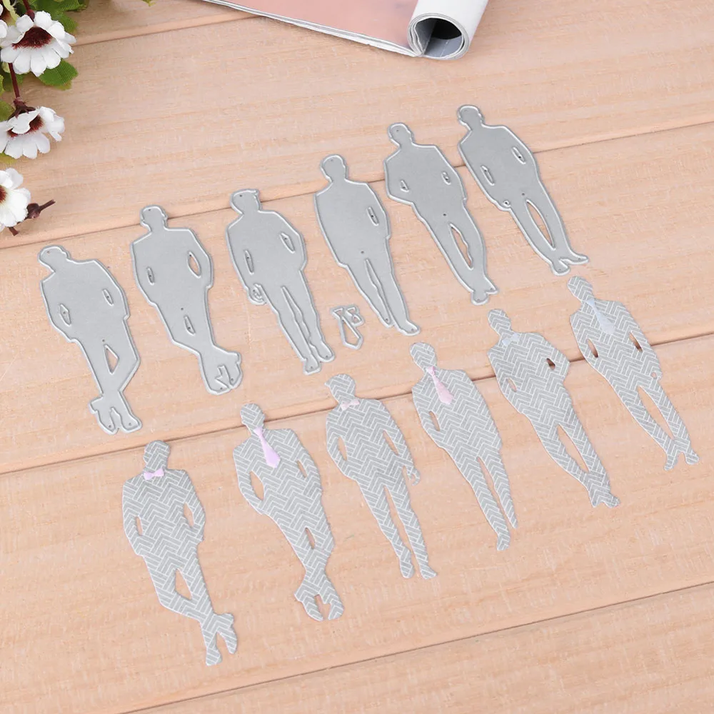 

7PCS/Set New Handsome Gentlemen Shapes Metal Cutting Dies Stencil Scrapbooking Embossing For Paper Card DIY Crafts Tools