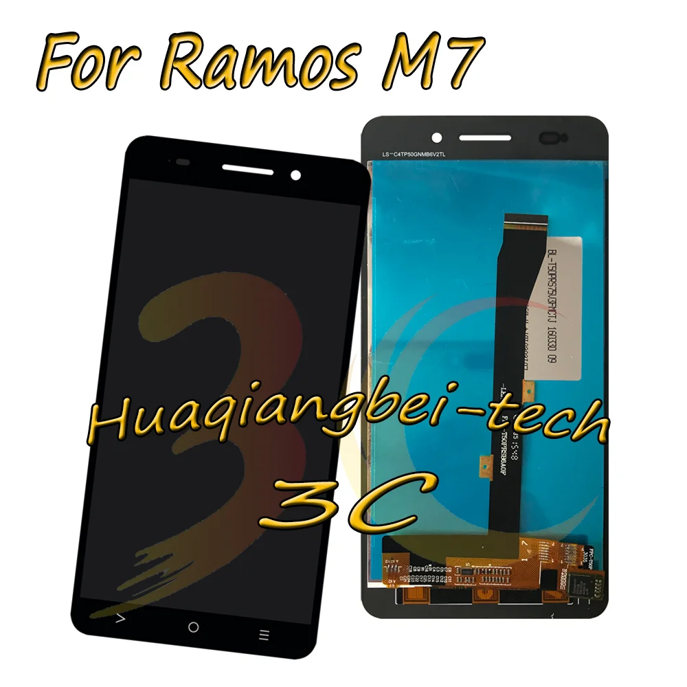 

5.0'' New Black For Ramos M7 Full LCD DIsplay + Touch Screen Digitizer Assembly Replacement 100% Tested