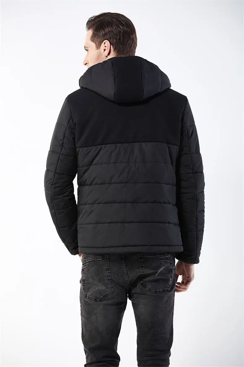 Winter Jackets Men Wind Resistant Autumn Spring Drawstring Hooded Mens Jacket Coats Male Thick Warm European Size Machine Wash 08
