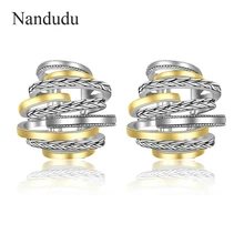 Nandudu новые золотые серебряные два цвета узел французские зажимные серьги-клипсы для женщин геометрические серьги модные вечерние ювелирные изделия подарок CE547
