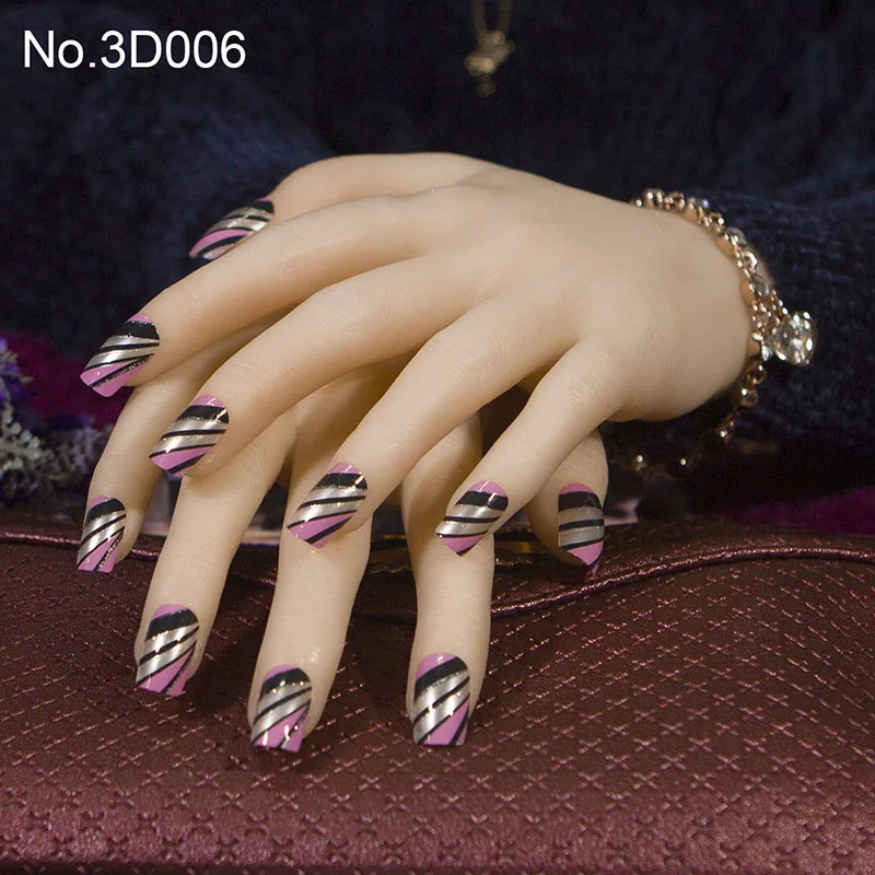 JQ модное изделие 24 шт./компл. квадратный милый невесты накладные ногти 61 Стиль для французского маникюра дизайн ногтей поддельные накладные ногти, полного покрытия, накладные ногти