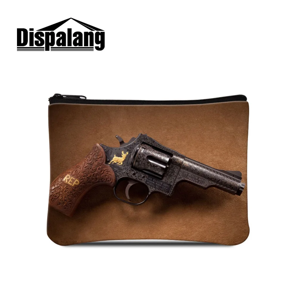Dispalang Men Women Mini Wallets Cool Gun Print Short Money Wallets For