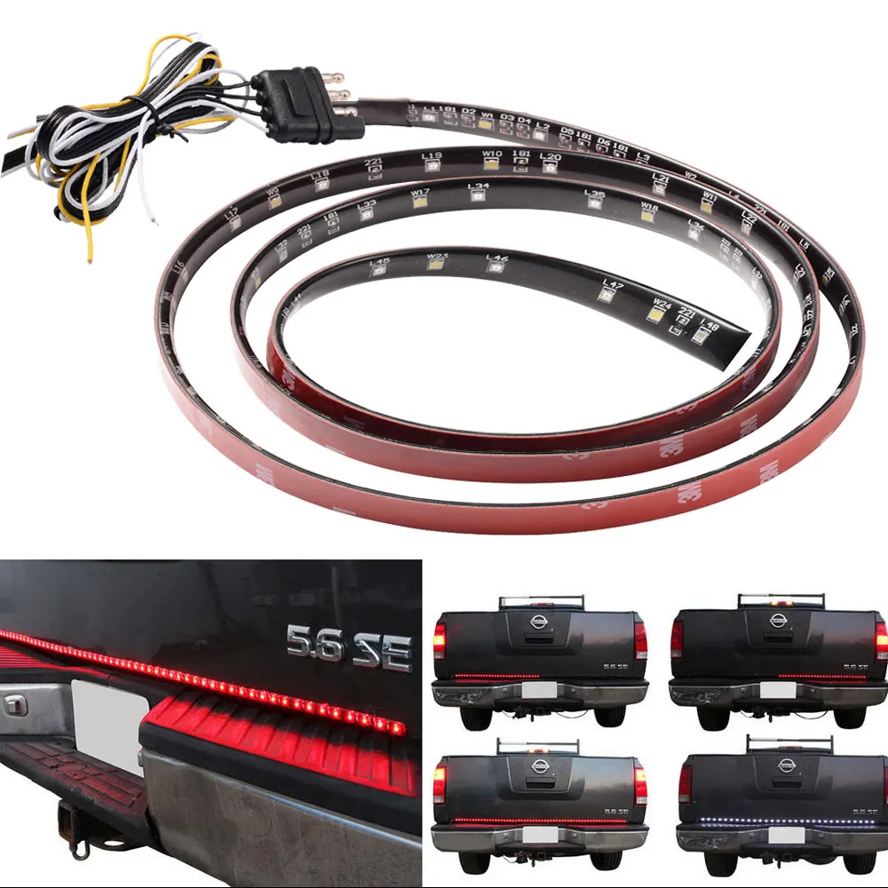 60 inch Truck Tailgate Red White LED Light Bar For Reverse Brake Turn
