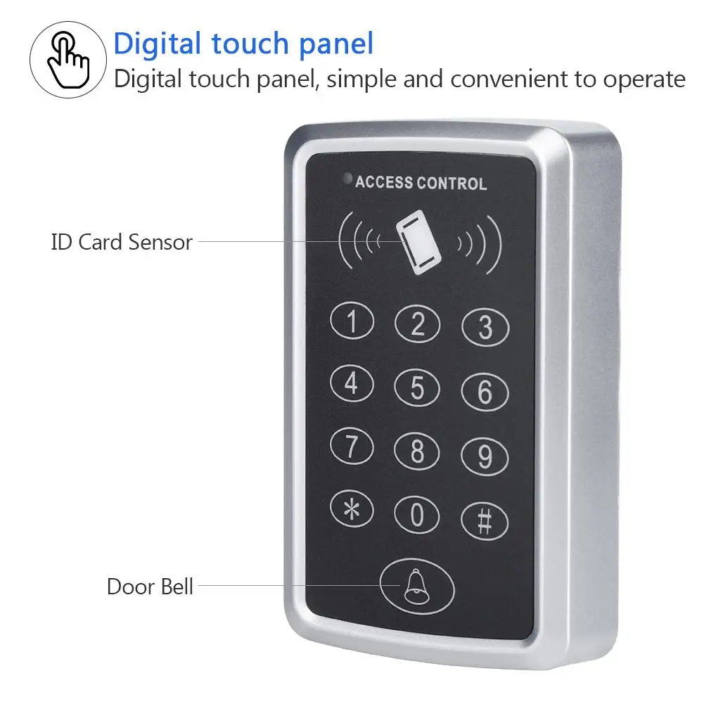 T119 125KHz Door Access Controller RFID Reader Access Control Keypad Digital Panel Card Reader Home Security Door Lock System - Famidy.com