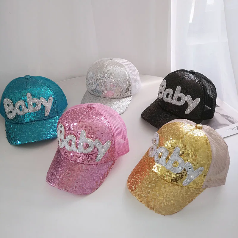 Детская Кепка унисекс Gorras модная повседневная для девочек с блестящими стразами