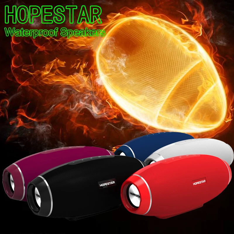Hopestar الرجبي للماء بلوتوث المتحدث سوبر باس ستيريو الاهتزاز المتحدثون مضخم MP3 لاعب AUX المحمولة مكبرات الصوت