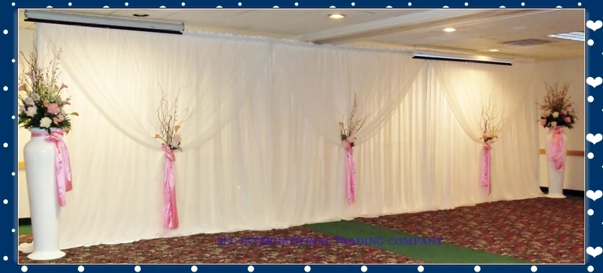 3m X 6m White Wedding Curtain Backdrops Drape Wedding Backdrops