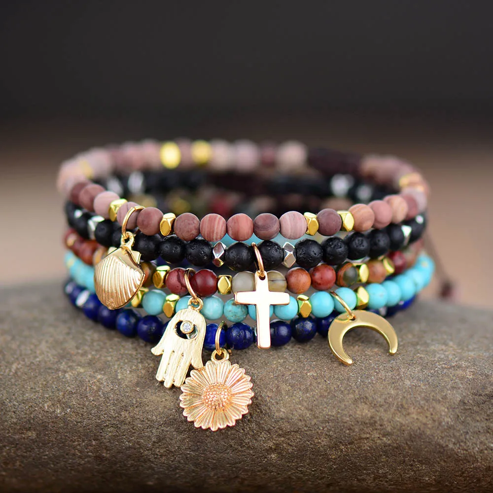 Женские очаровательные браслеты, натуральные камни, золотой кулон, браслеты дружбы, модные Йога, подарочные браслеты и ювелирные изделия