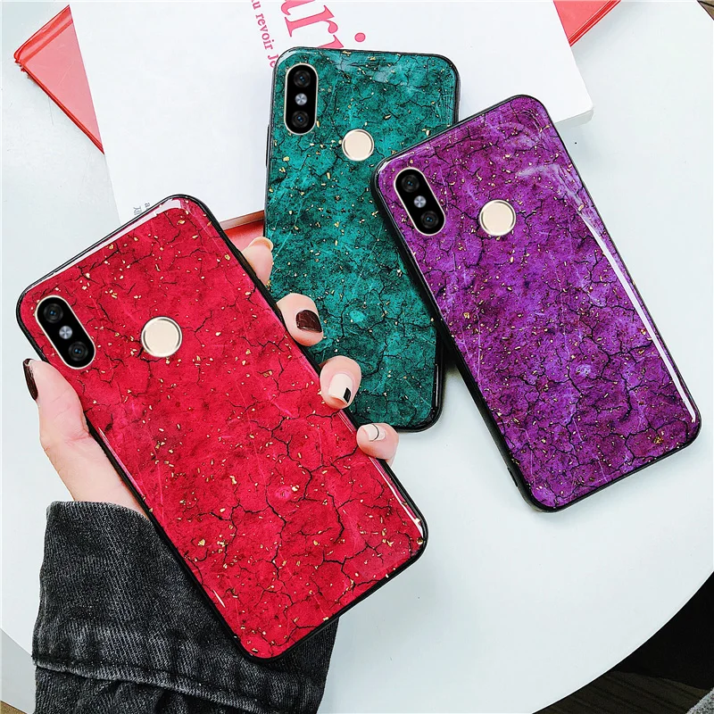 

Gold foil crack Case Redmi note 5 pro Case for Xiaomi Redmi 5 Plus Note 6 pro Redmi 6 Pro Redmi 6A