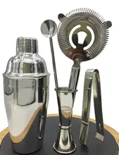 Premium 5 stücke von barkeeper kit: cocktail shaker, Jigger, löffel, Eiszange, eis Sieb, Barware/Bar Set Werkzeuge/Martini
