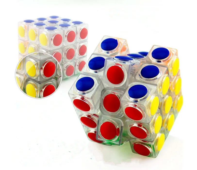

Cool !!! YJ Transparent Magic Cube 3x3x3 Speed Puzzle Cube Game Dot Shape Cubos Magicos Professional Puzzle Game Toys Gifts
