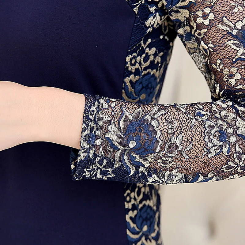 2018 Autumn Slim Patchwork ladies tops Plus size lace blouse shirt Women long sleeve Lace Tops Women s tops and blouses 901G 40 2018 Autumn Slim Patchwork ladies tops Plus size lace blouse shirt Women long sleeve Lace Tops Women s tops and blouses 901G 40