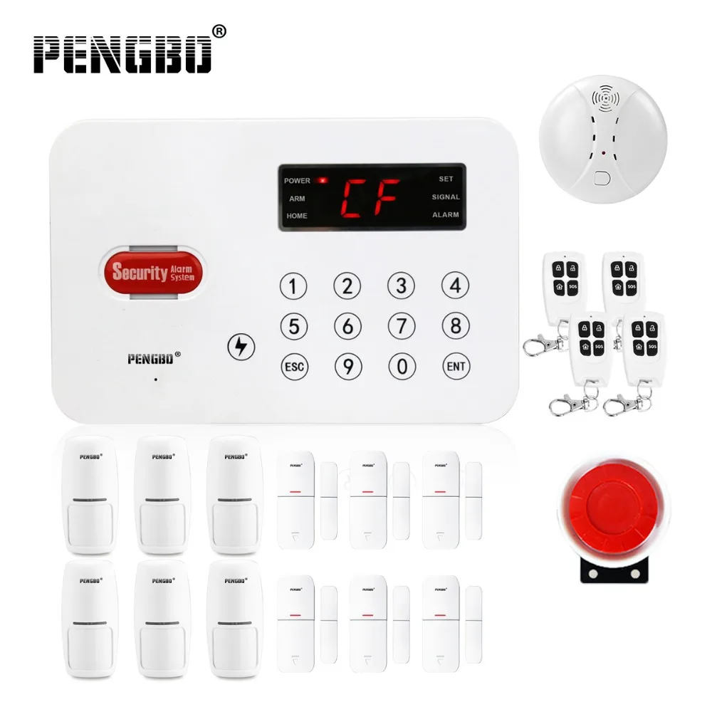 

PENGBO GSM Alarm System 433MHz Home Burglar Security Alarm Door sensor motion sensor alarms