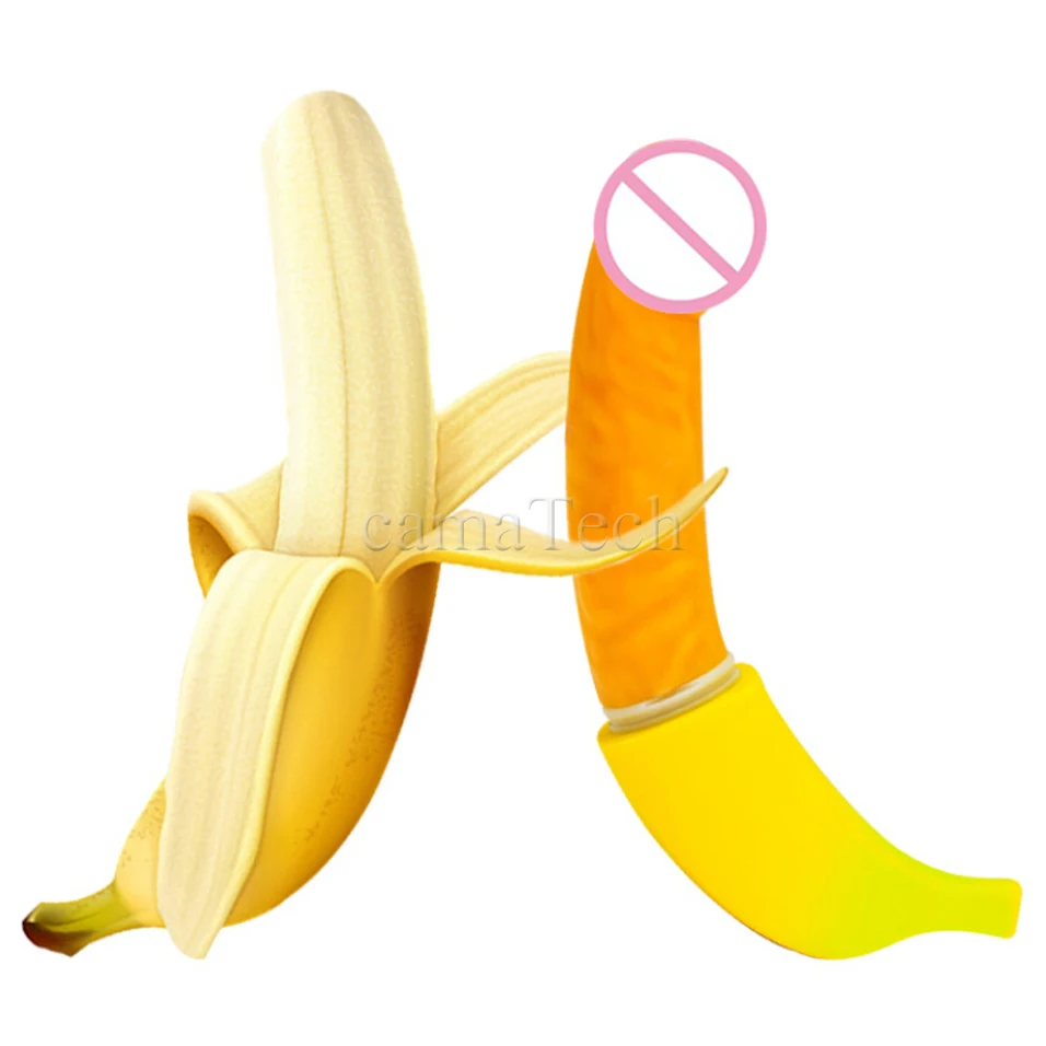 camaTech Portable Banana Vibrating font b Dildo b font 7 Speeds Realistic Silicone Penis Vibrator Electric