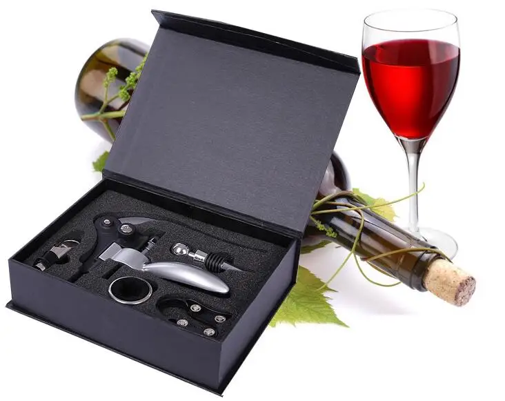 Красное вино открывалка для бутылок Пробка Pourer набор кролик штопор в черной бумажной коробке