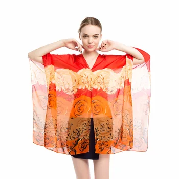 

women beach wear sarong bikini cover-up wrap shawls pareo large beach wrap floral chiffon shawl swimsuit sun cover ups cape