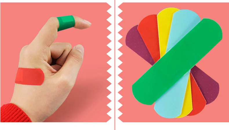50Pcsbox Colorful Band-aids 76x19mm Adhesive Bandages First aid kit Survival Household supplies Waterproof Disposable Band aiD (12)