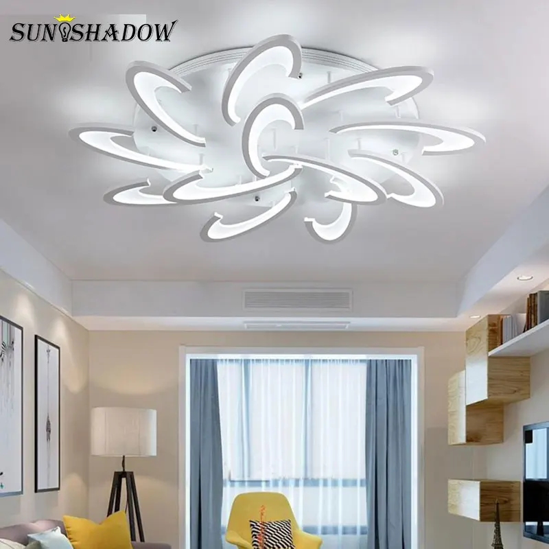 Billige Oberfläche Montiert Moderne Led deckenleuchte Für wohnzimmer Schlafzimmer Küche Glanz Acryl Led Kronleuchter Decke Lampe Weiß Lichter