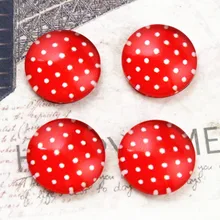Новая мода 20 шт 12 мм ручной работы красная точка фото стекло кабошоны E4-67