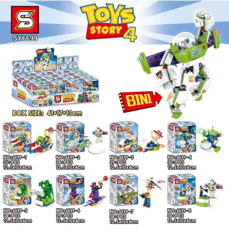 

Toys Story Figures Buzz Lightyear Woody Gremlins Gizmo Stitch Jessie E.t. With Elliot Building Blocks Friends Bricks