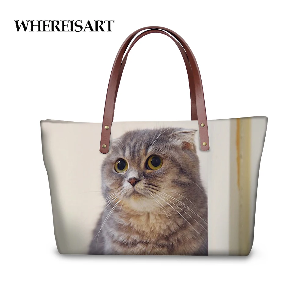 WHEREISART مضحك 3D القط النساء عارضة حقائب Bolsas المؤنث عبر الجسم أكياس الحيوان نمط الإناث أعلى-حقائب بيد السيدات حمل WHEREISART مضحك 3D القط النساء عارضة حقائب Bolsas المؤنث عبر الجسم أكياس الحيوان نمط الإناث أعلى-حقائب بيد السيدات حمل