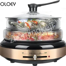 220 В бытовой Разделение электрический горячий горшок Мультиварки жаркое один горшок для электрической кастрюле с длинной ручкой 1300W Мультиварки