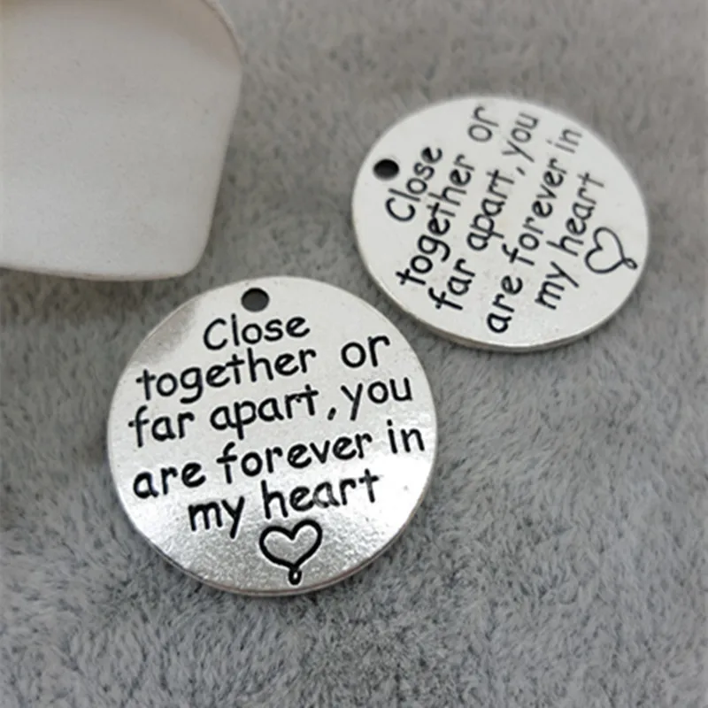 Металлические подвески с надписью you are forever in my heart круглые черные ювелирные