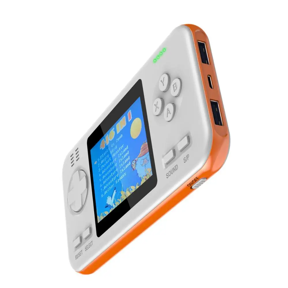 Встроенный 416 игр wth 8000 мАч аккумулятор банк питания ретро видео портативная игровая консоль 2,8 дюймов цветной ЖК-игровой плеер - Цвет: yellow white
