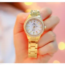Знаменитые роскошные женские часы с бриллиантами Женские кварцевые часы полностью стальные женские часы под платье женские часы девушка браслет часы