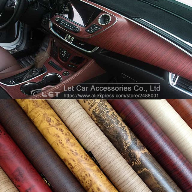 High Quality Selfadhesive Vinyl Wood Grain Textured Car Wrap Car
