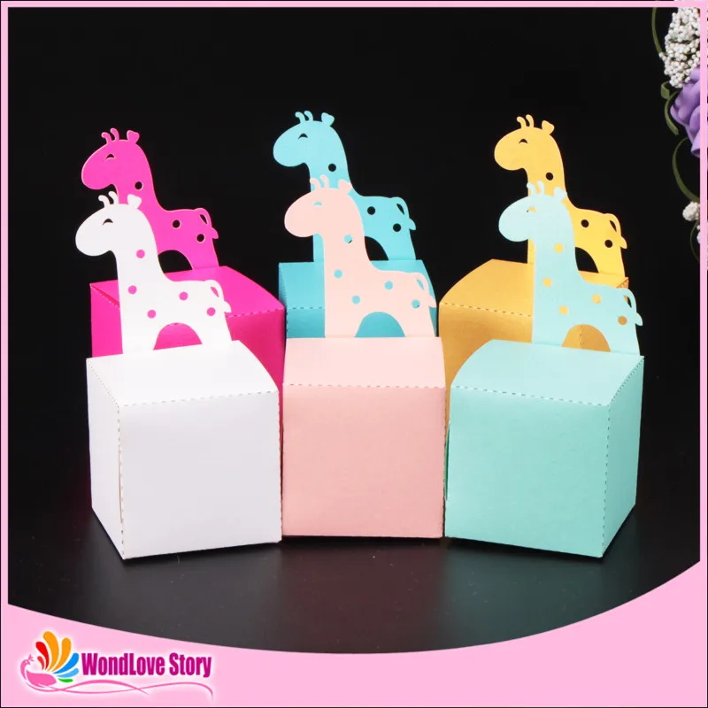 10 шт. Милая коробка для конфет в виде жирафа в виде животного, Подарочная коробка для дня рождения, украшения для детской вечеринки на день рождения