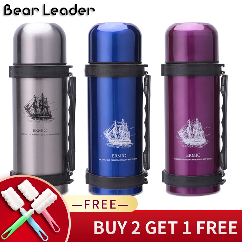

Bear Leader 1000ml Vacuum Flasks Thermos Cup High Quality Stainless Steel Large Capacity Outdoor Travel Portablel Vacuum Cups