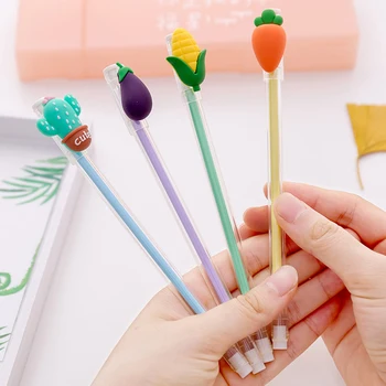 

36 pcs/lot Kawaii fresh Vegetable gel pen Cute Cactus Cron transparent 0.5mm black ink signature pen Stationery school supply
