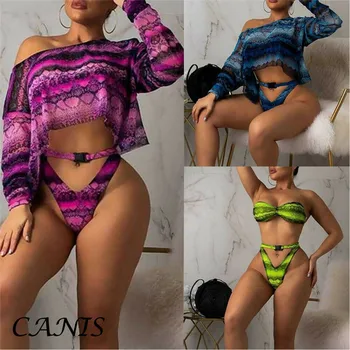 

Womens Bikini Two Pieces Summer Set Strapless Push-Up Padded Crop Top+Hollow Buckle Triangle Swimwear Bathing Suit Brazilian