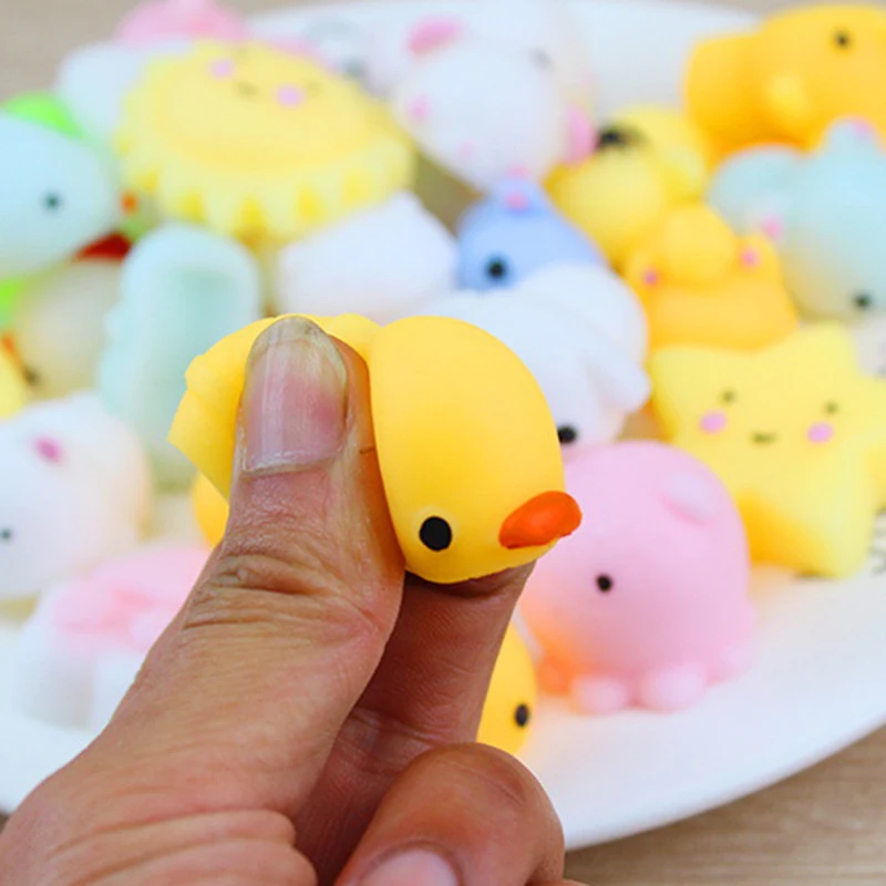 20 шт. мини игрушки Mochi Squeeze Fun Gags мягкие в виде животных тигра морской звезды