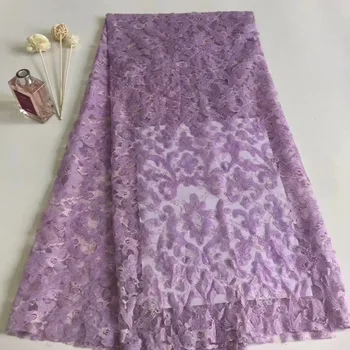 

New pink 3D Flowers African Lace Fabric High Quality Swiss voile French Nigerian Mesh Tulle Lace Fabrics 5 yards For Dress A936