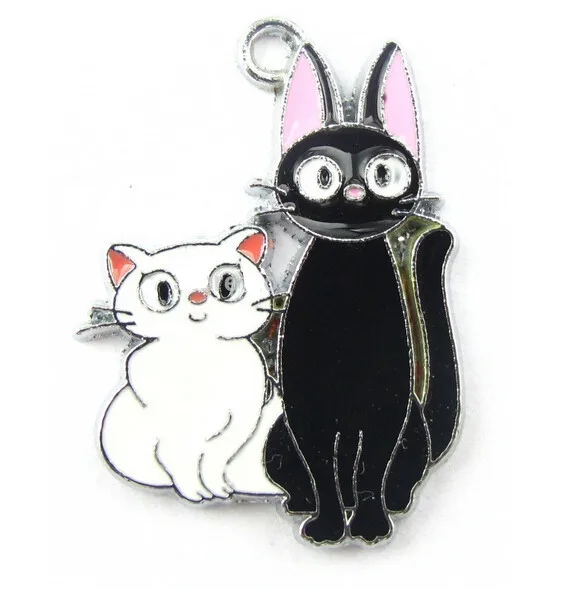 

wholesale Free shipping New 20pcs balck and white cartoon cat Metal Charm Pendants Jewelry Making Party Gifts