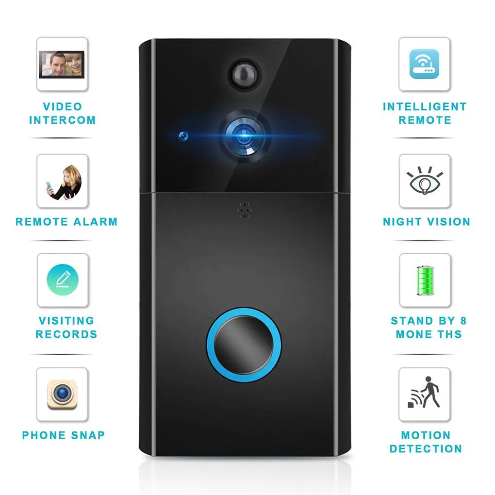 

Power Saving 720P HD PIR Infrared Human Body Sensor Household Alarm WIFI Visual Intelligent Smart Doorbell For US EU UK AU