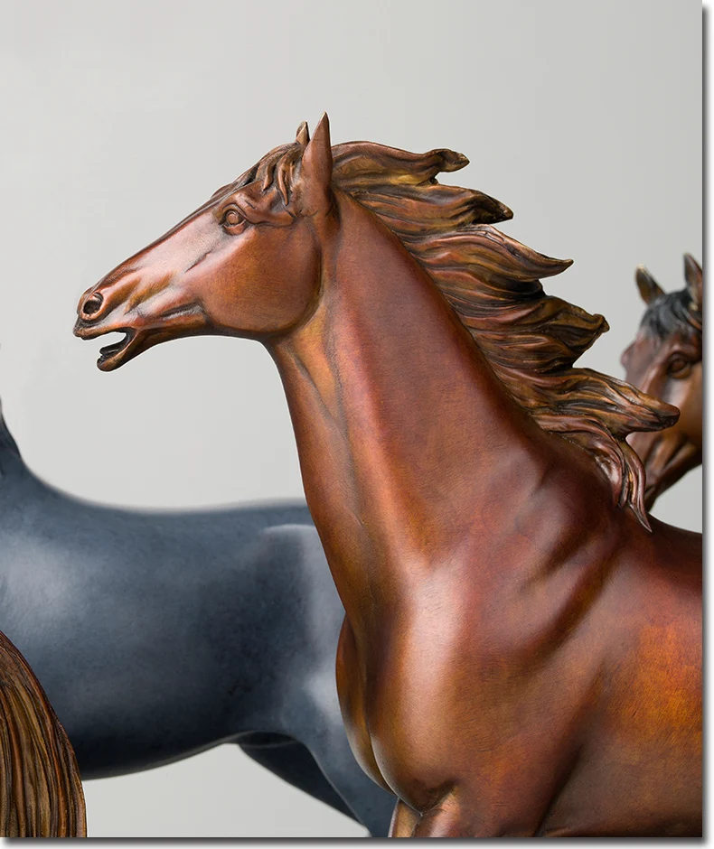 Топ мастер арт Коллекция- домашний офис декор комнаты-130 см огромные 8 изящных лошадей искусство Бронзовая статуя скульптура украшение