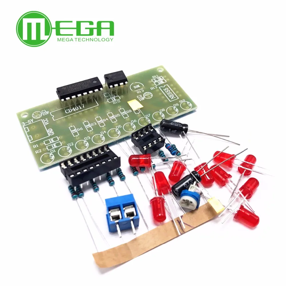 Обучающие наборы NE555 + CD4017 светодиодный модуль мигающего света для Arduino генерация