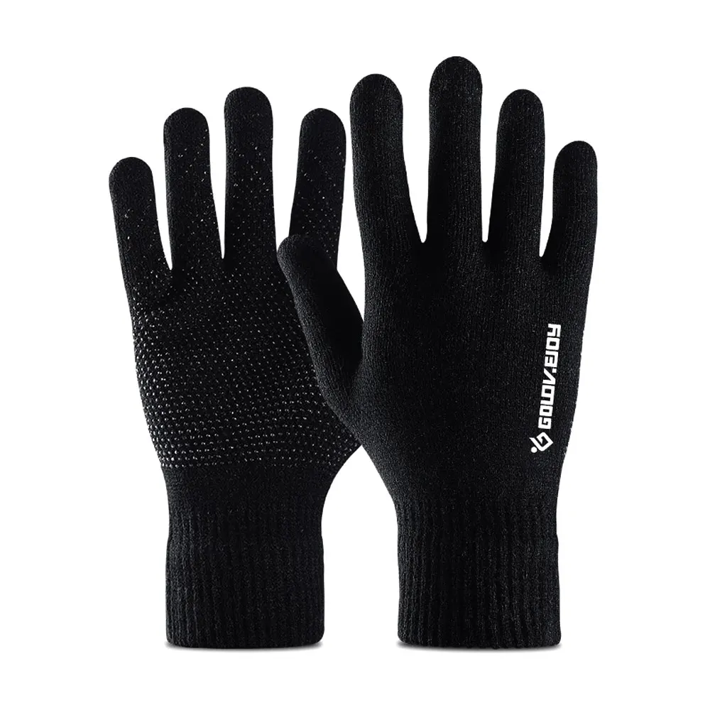 1 Pair Winter Gloves Knit Mitten Anti-slip Touch Screen Gloves Full-finger Wool Magic Warm Gloves for Women Men