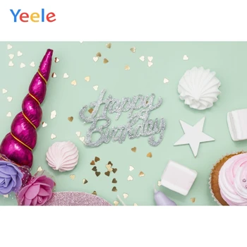 

Yeele Green Star Ice Cream Paper Heart Birthday Party Photography Backgrounds Customized Photographic Backdrops for Photo Studio