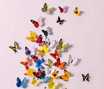 

76PCS-3D three-dimensional DIY wall stickers butterfly wall stickers wedding curtain window display stickers Home Decoration