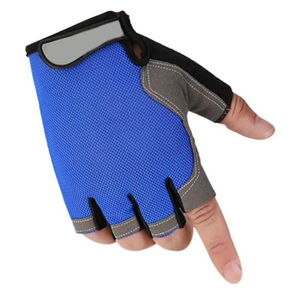 Альпинистские перчатки для тяжелой атлетики, ультратонкие велосипедные противоударные перчатки с полупальцами, дышащие горные мужские спортивные перчатки j2 - Цвет: Синий