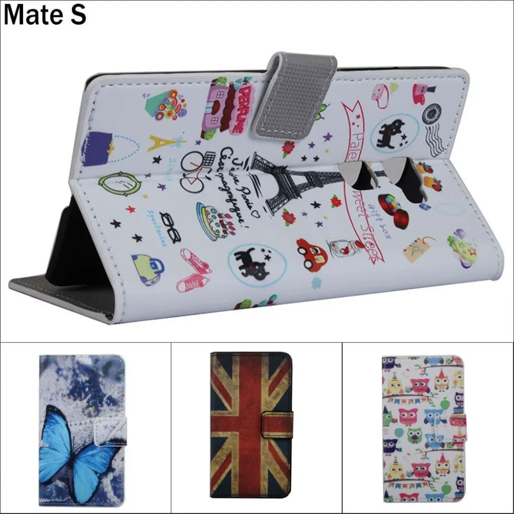Fashion Chinese flower Owl USA UK Flag wallet card leather