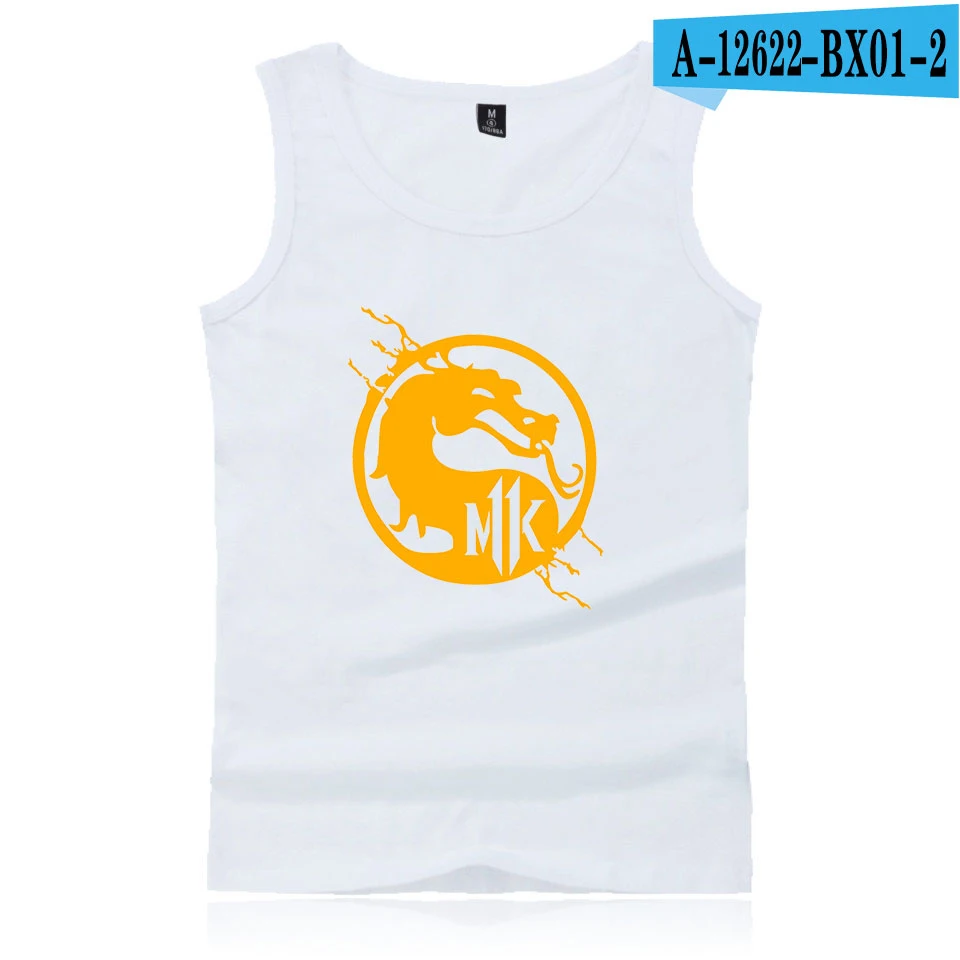 Mortal Kombat 11 MK повседневная мужская майка без рукавов, майка для бодибилдинга, Gymclothing, летние майки для фитнеса для мужчин/женщин, BAMBAM - Цвет: white